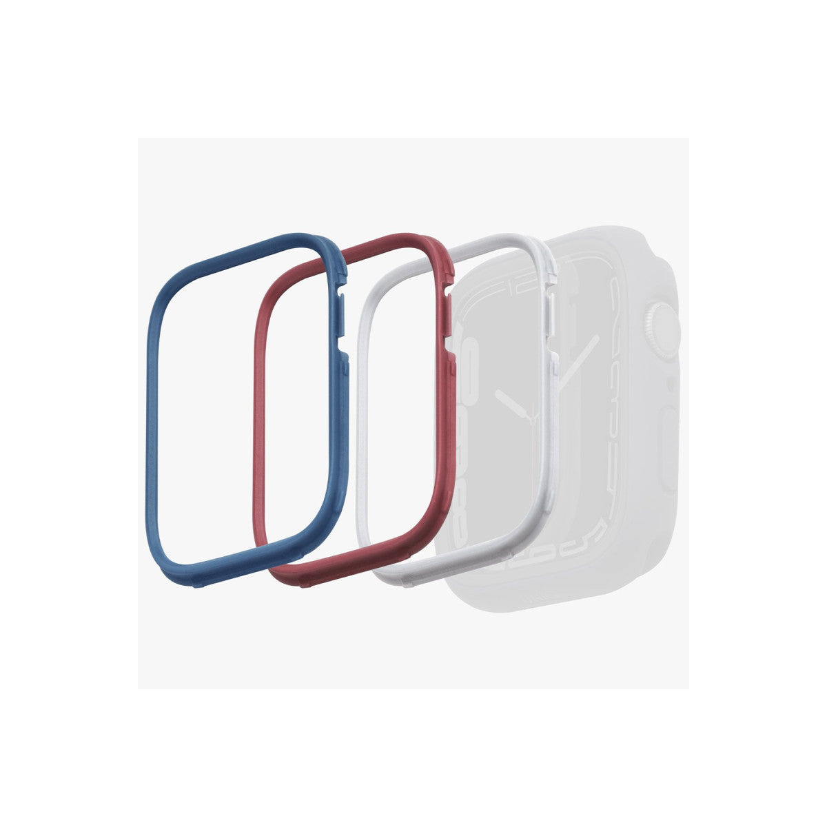 Uniq Apple Watch 45mm Moduo 3in1 Kasa Korucuyu - Mavi-Kırmızı-Beyaz